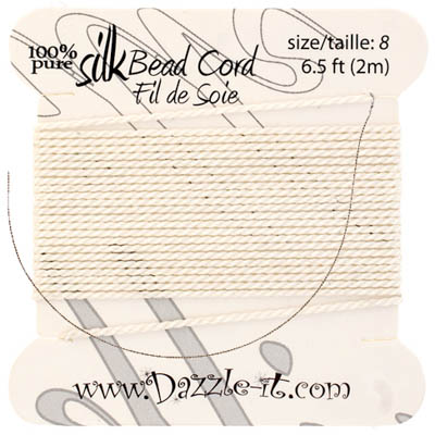 Dazzle-It 100% Silk Bead Cord With Needle 2m