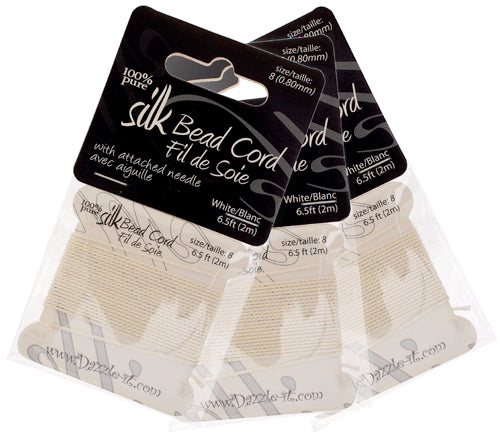 Dazzle-It 100% Silk Bead Cord With Needle 2m