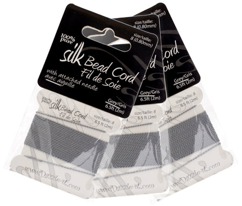 Dazzle-It 100% Silk Bead Cord With Needle 2m