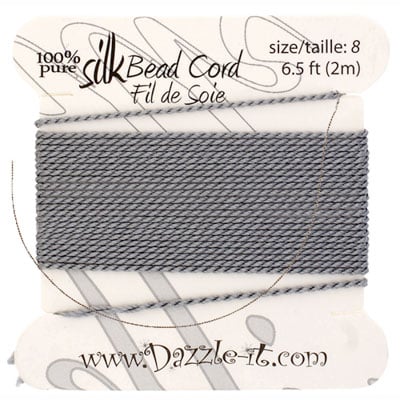 Dazzle-It 100% Silk Bead Cord With Needle 2m