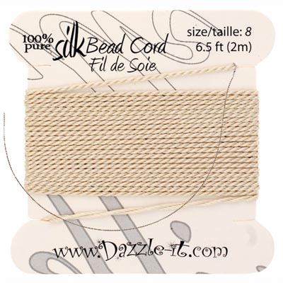 Dazzle-It 100% Silk Bead Cord With Needle 2m
