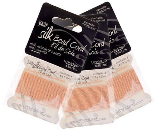 Dazzle-It 100% Silk Bead Cord With Needle 2m