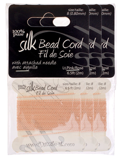 Dazzle-It 100% Silk Bead Cord With Needle 2m