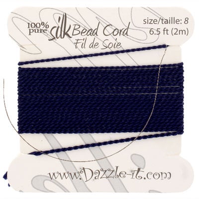 Dazzle-It 100% Silk Bead Cord With Needle 2m
