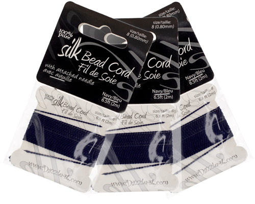 Dazzle-It 100% Silk Bead Cord With Needle 2m
