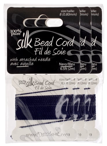 Dazzle-It 100% Silk Bead Cord With Needle 2m