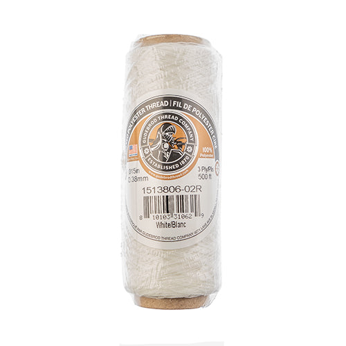 Gudebrod Waxed Thread 3ply 500ft Spool 0.38mm thick