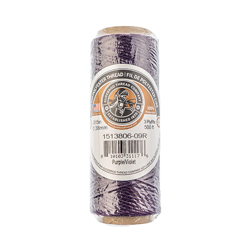Gudebrod Waxed Thread 3ply 500ft Spool 0.38mm thick