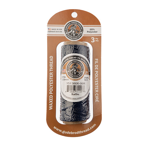 Gudebrod Waxed Thread 3ply 500ft Spool 0.38mm thick
