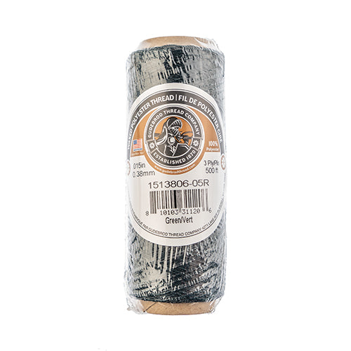 Gudebrod Waxed Thread 3ply 500ft Spool 0.38mm thick