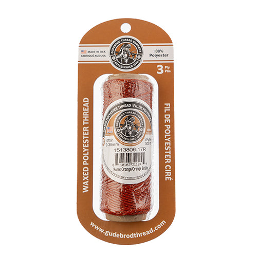 Gudebrod Waxed Thread 3ply 500ft Spool 0.38mm thick