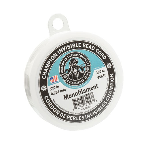 Gudebrod Champion Invisible Bead Cord Monofilament .010in (0.254mm) 200m