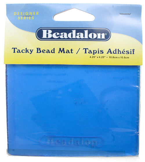Beadalon Bead Mat Tacky 4.25in Square -Transparent Blue