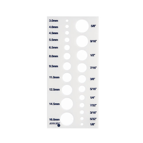 Artistic Wire Acrylic Draw Plate 22 Holes Between 16-4.3mm