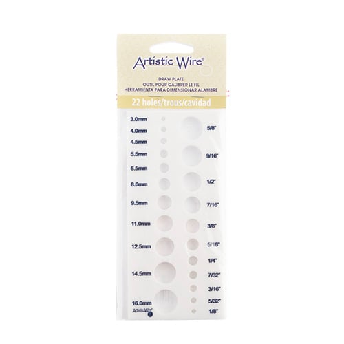 Artistic Wire Acrylic Draw Plate 22 Holes Between 16-4.3mm