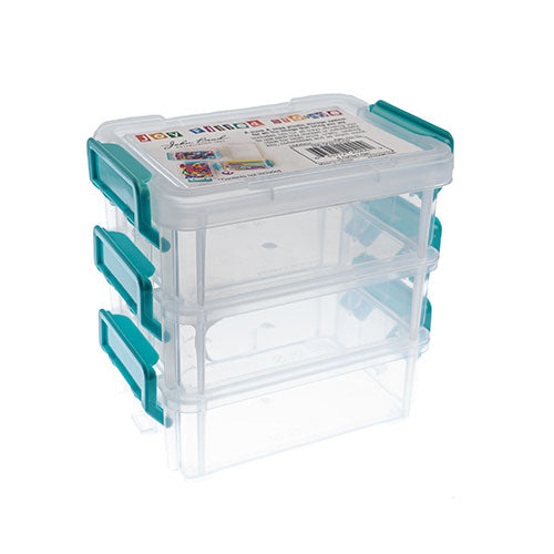 Stackable 3 Containers with 3 Lids Each 4.5x3x1.5in.