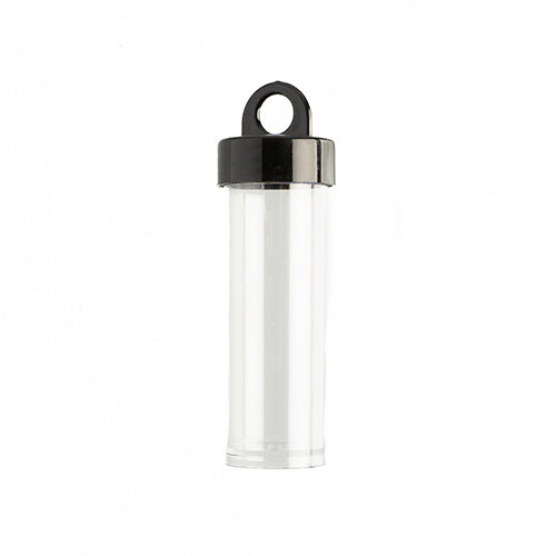 Vial - Plastic With Black Cap Approx 62x22mm (20g)