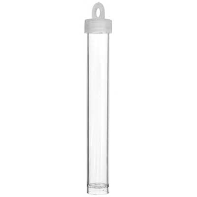 Vial - Slim Plastic With White Alabaster Cap (22g) 124x16mm