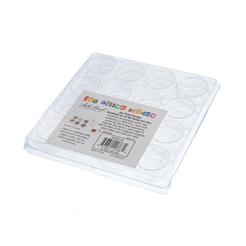 Plastic Box (13.5x13.5x2cm) With 16 Clear Round Containers (3x1.2cm)