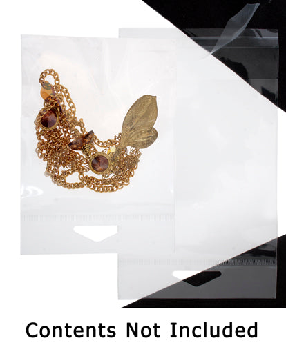 Lip-N-Seal Header Bag With Hole 3x4in Crystal Clear