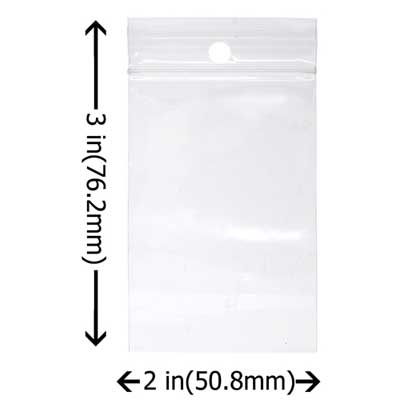 Zip Lock Bag Crystal Clear With Hole