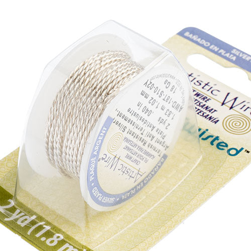 Twisted Artistic Wire 2yd 18ga Non-Tarnish Silver