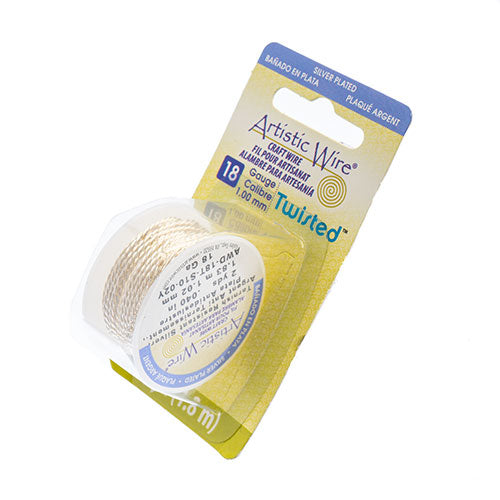 Twisted Artistic Wire 2yd 18ga Non-Tarnish Silver