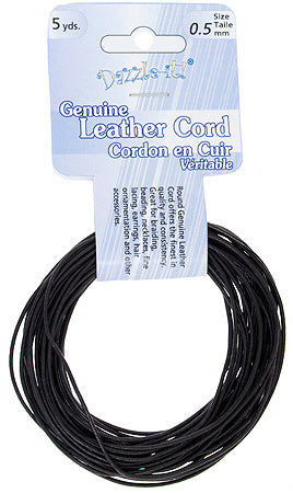 Dazzle-It Genuine Leather Cord 0.5mm Round  5yds