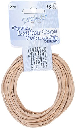 Dazzle-It Genuine Leather Cord 1.5mm Round  5yds