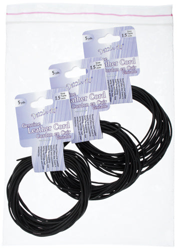 Dazzle-It Genuine Leather Cord 1.5mm Round  5yds