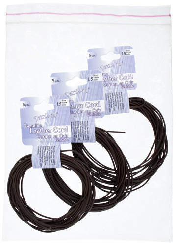 Dazzle-It Genuine Leather Cord 1.5mm Round  5yds