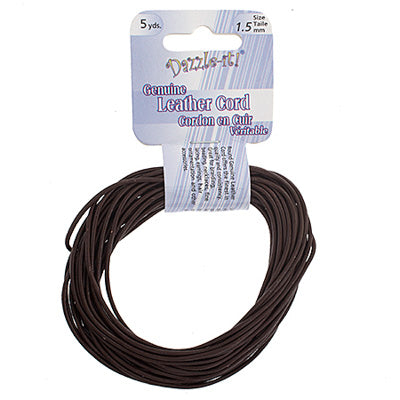Dazzle-It Genuine Leather Cord 1.5mm Round  5yds