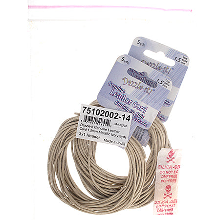Dazzle-It Genuine Leather Cord 1.5mm Round  5yds