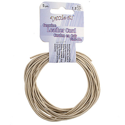 Dazzle-It Genuine Leather Cord 1.5mm Round  5yds