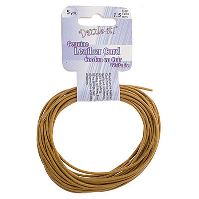 Dazzle-It Genuine Leather Cord 1.5mm Round  5yds