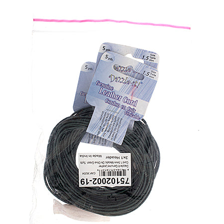 Dazzle-It Genuine Leather Cord 1.5mm Round  5yds