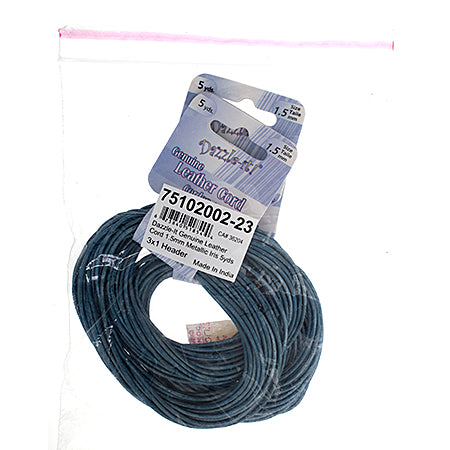 Dazzle-It Genuine Leather Cord 1.5mm Round  5yds