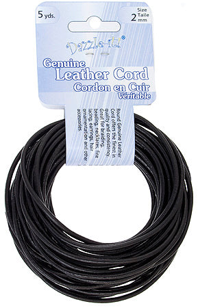 Dazzle-It Genuine Leather Cord 2mm Round  5yds