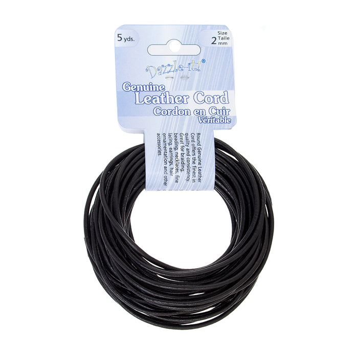 Dazzle-It Genuine Leather Cord 2mm Round  5yds