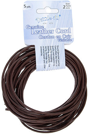 Dazzle-It Genuine Leather Cord 2mm Round  5yds