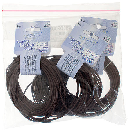 Dazzle-It Genuine Leather Cord 2mm Round  5yds