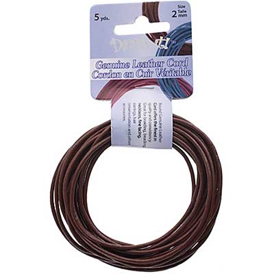 Dazzle-It Genuine Leather Cord 2mm Round  5yds