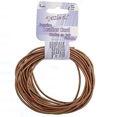 Dazzle-It Genuine Leather Cord 2mm Round  5yds
