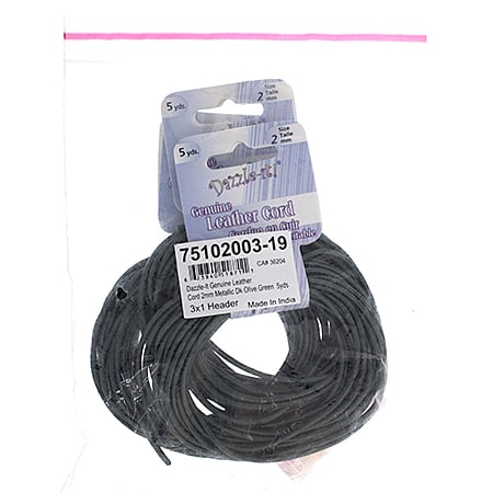 Dazzle-It Genuine Leather Cord 2mm Round  5yds