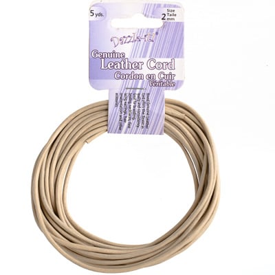 Dazzle-It Genuine Leather Cord 2mm Round Tan 5yds