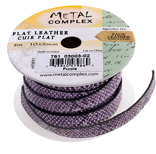 Faux Snake Leather 10x2mm (3m Spool) 