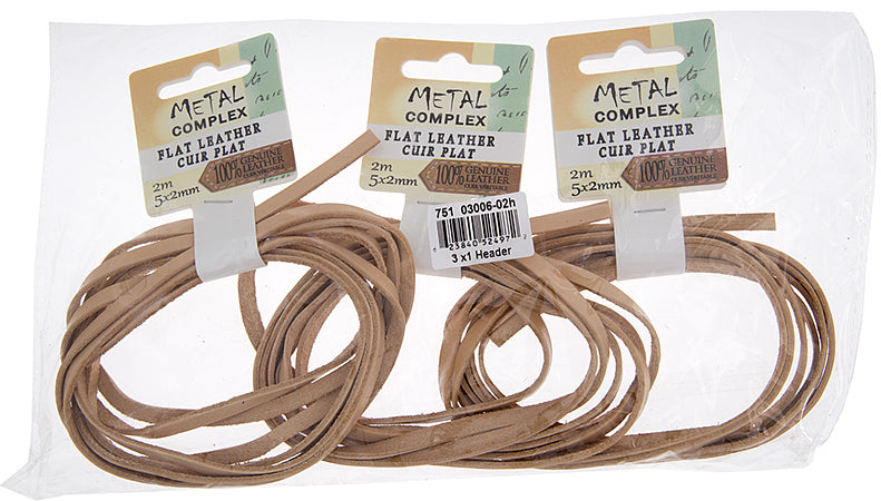 Flat Leather 5x2mm (2m/Card) 