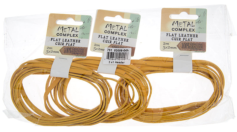 Flat Leather 5x2mm (2m/Card) 