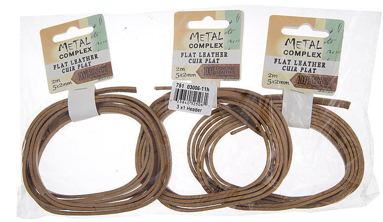 Flat Leather 5x2mm (2m/Card) 