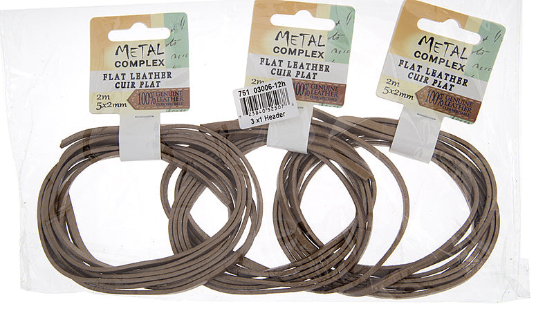 Flat Leather 5x2mm (2m/Card) 